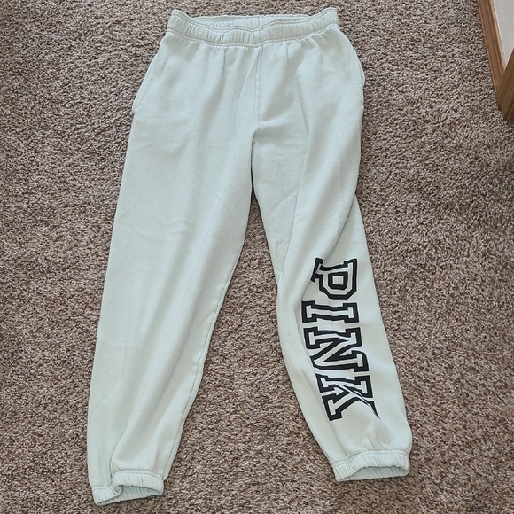 Victoria's Secret Pants - Victoria's Secret Mint Green Joggers with Black Logo